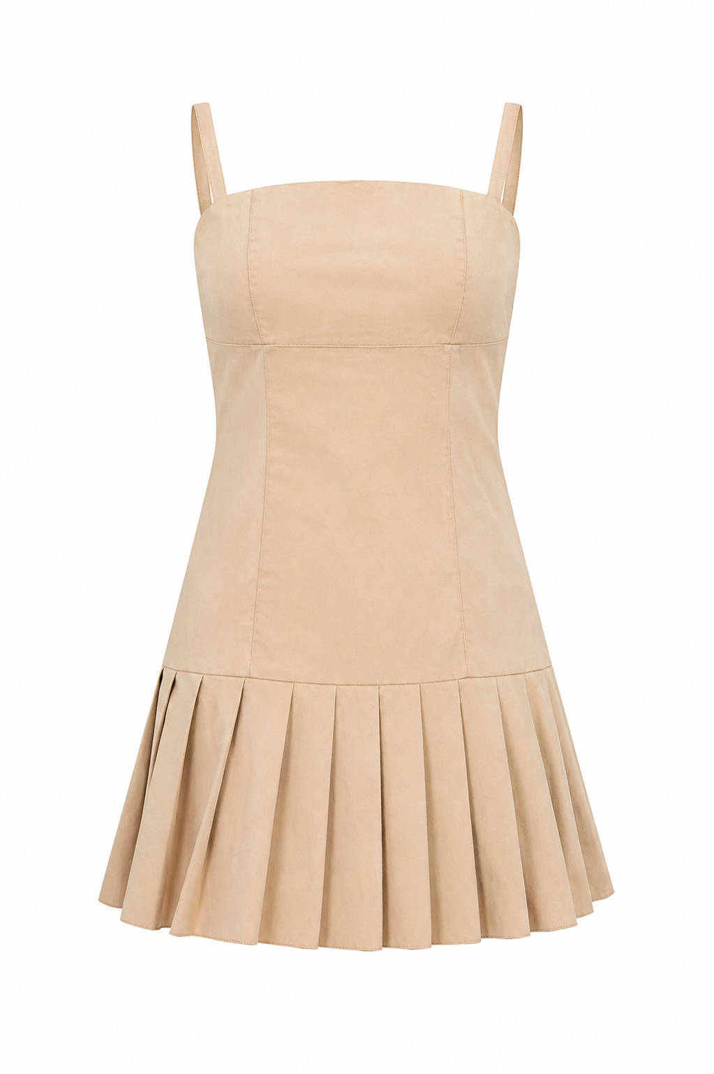 Structured Pleated Mini Dress