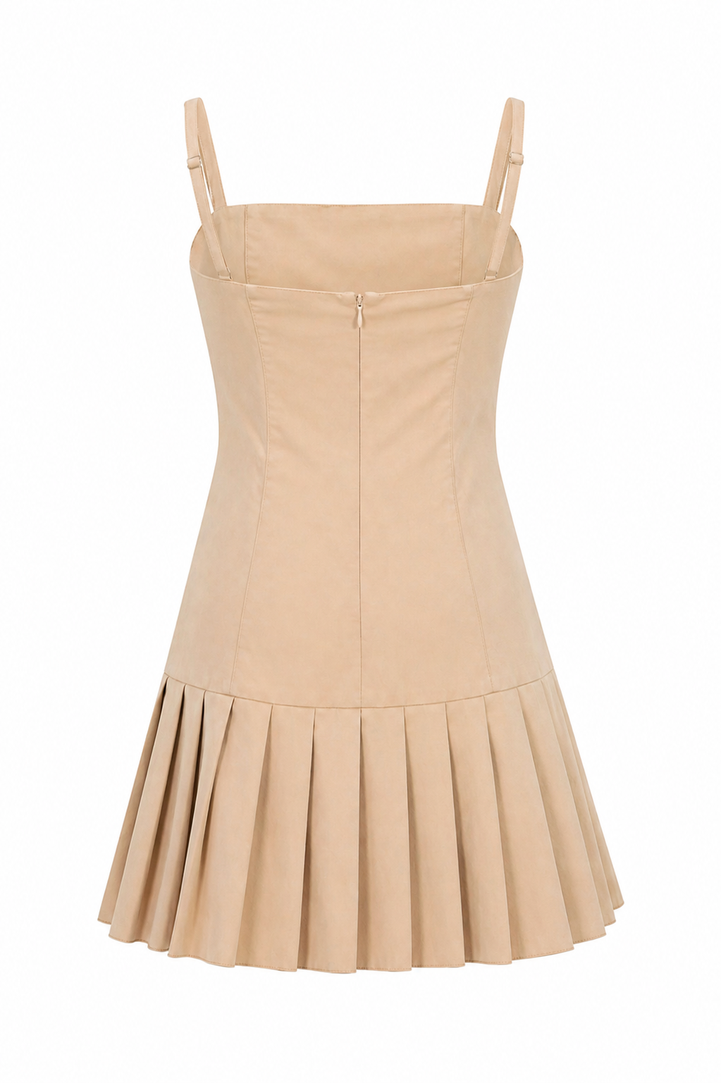 Structured Pleated Mini Dress