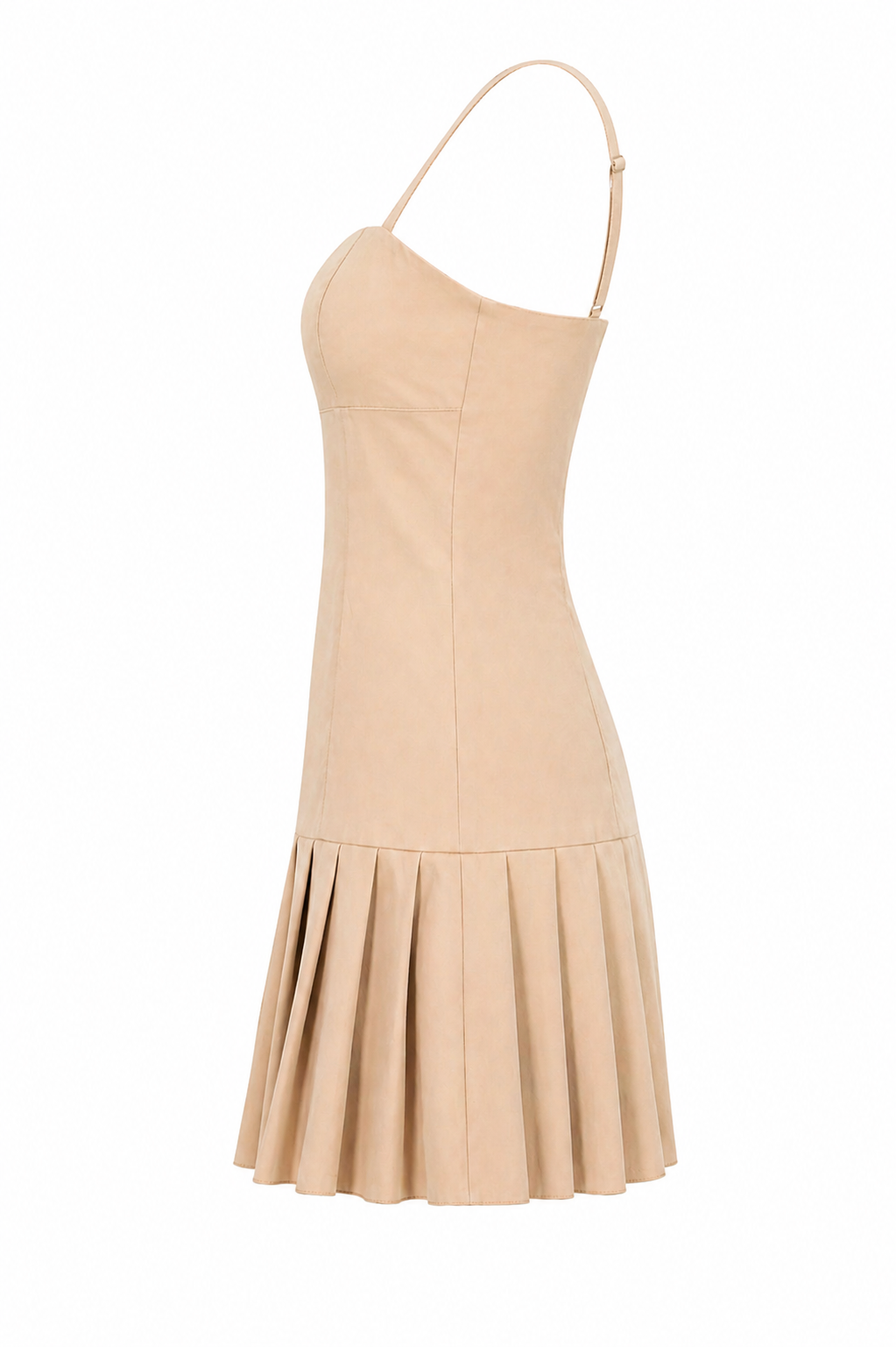 Structured Pleated Mini Dress