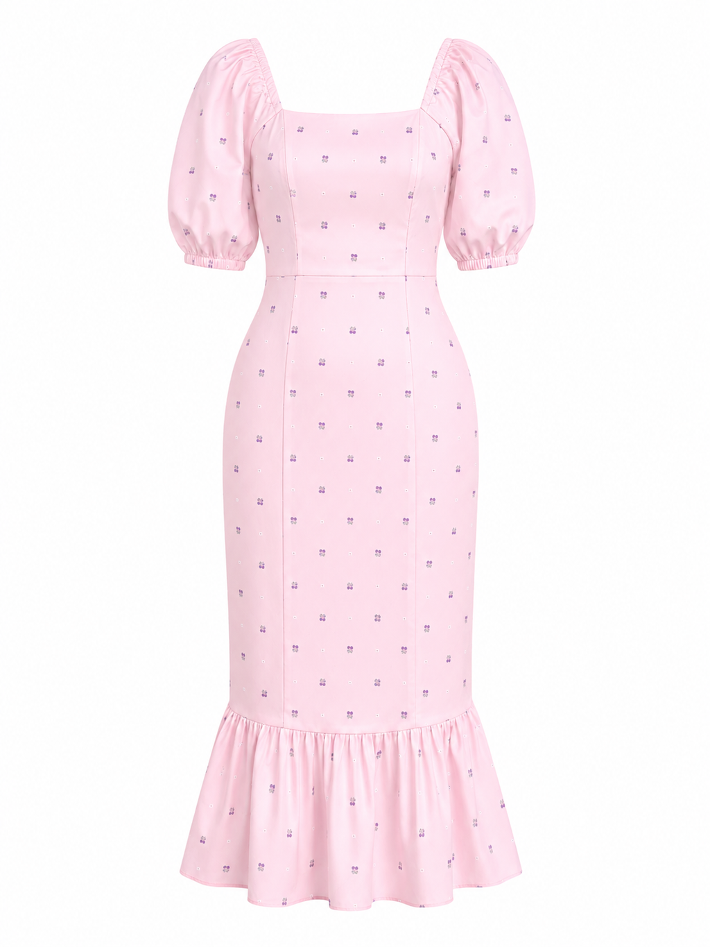 Blush Bloom Mermaid Midi Dress