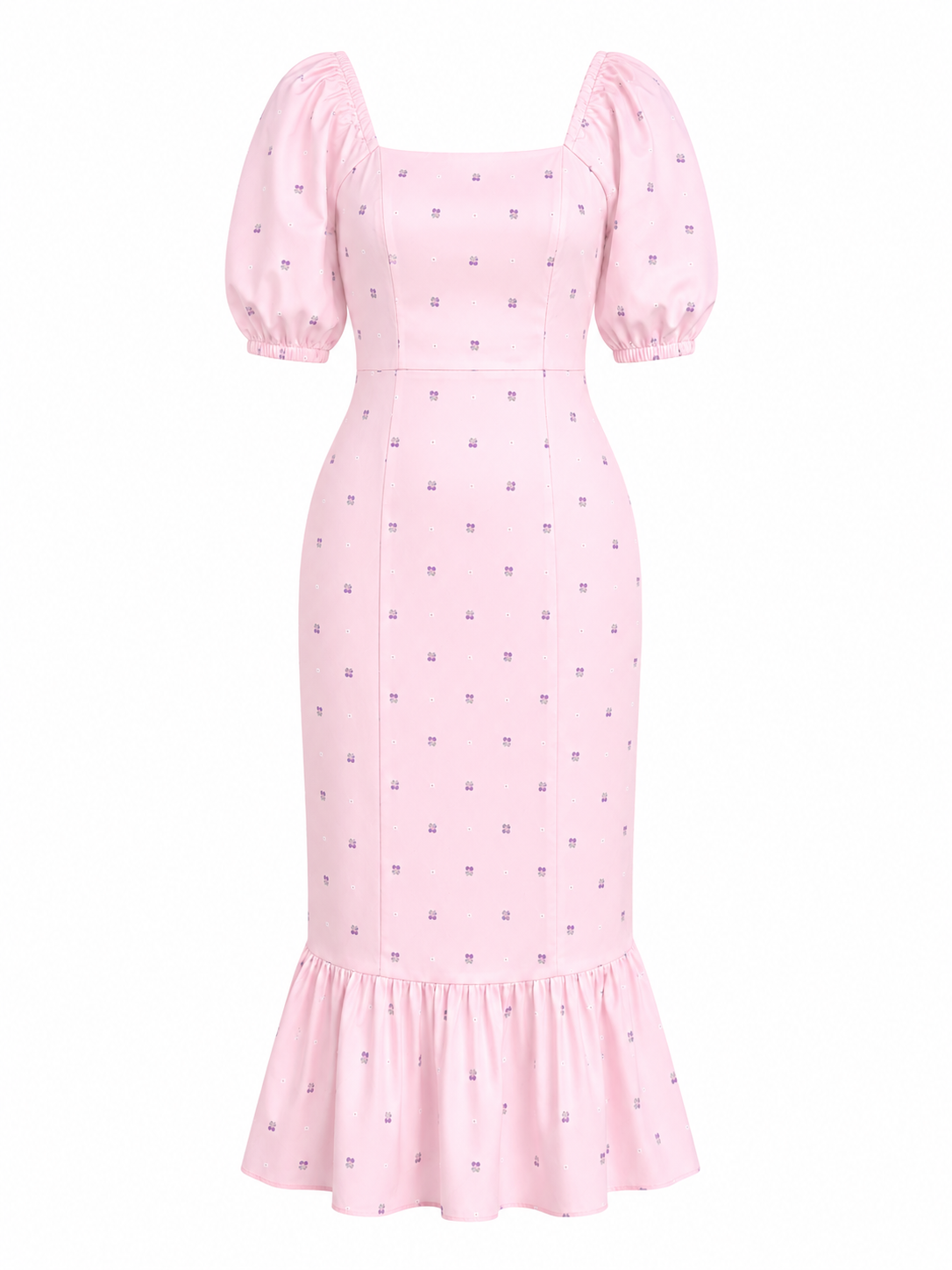 Blush Bloom Mermaid Midi Dress