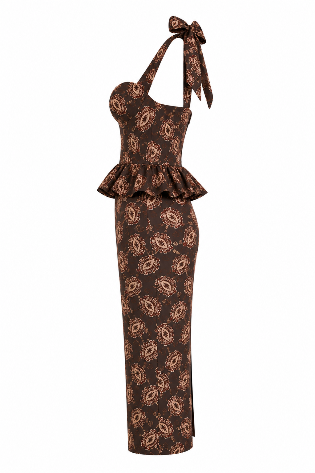 Brown Printed Corset Co-ord Set