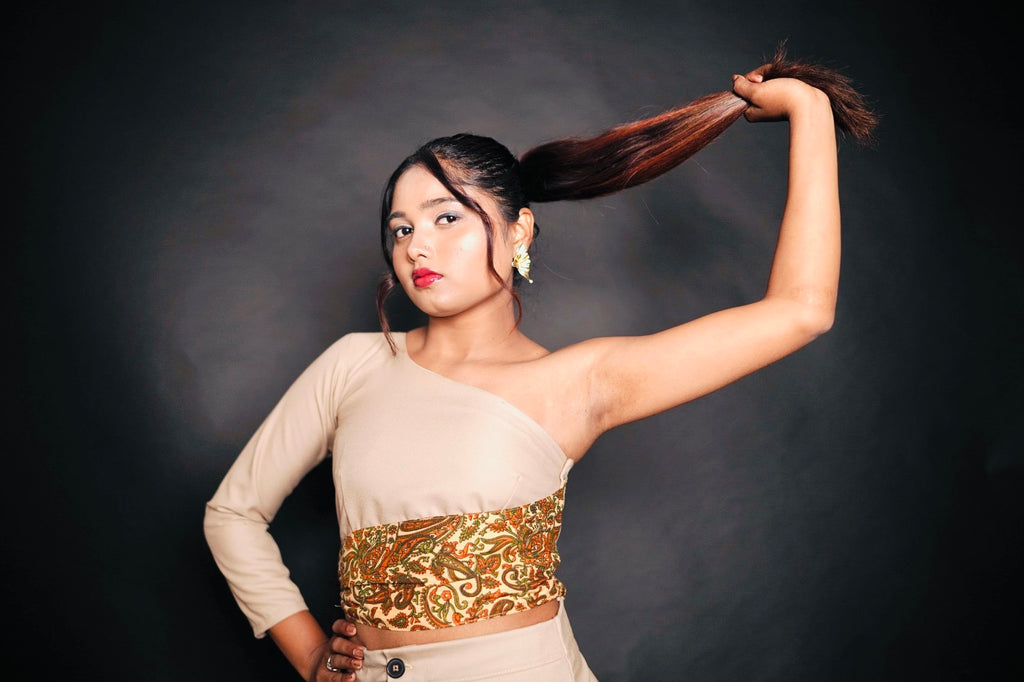 Desert Muse One-Shoulder Kalamkari Wrap Top